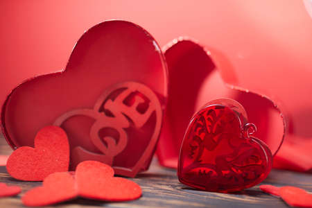 red heart, festive background for february 14, valentines dayの写真素材