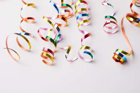 holiday ribbons on the whiteの写真素材