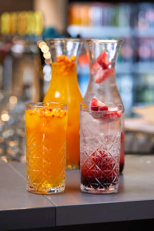 fresh mocktail in the barの写真素材