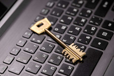 key on the computer keyboardの写真素材