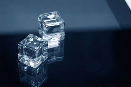 ice cubes on the glassの写真素材