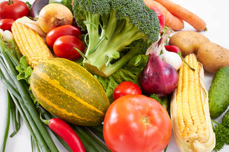 fresh vegetables on the whiteの写真素材