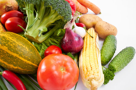 fresh vegetables on the whiteの写真素材
