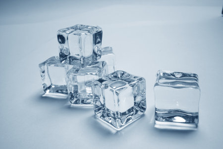 ice cubes on the glassの写真素材