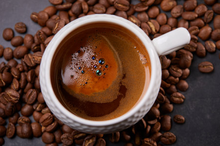 cup with italian coffeeの写真素材