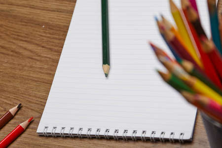 notebook on the tableの写真素材