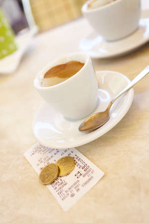 cup of coffee in cafeの写真素材