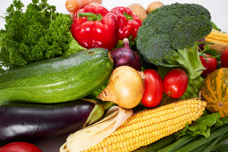 fresh vegetables on the whiteの写真素材