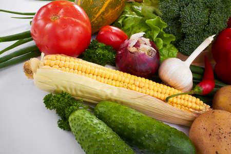 fresh vegetables on the whiteの写真素材