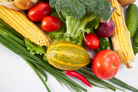fresh vegetables on the whiteの写真素材