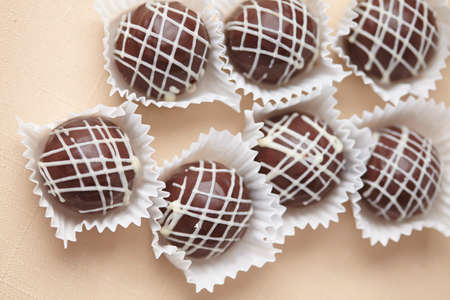 chocolate sweets on the tableの写真素材