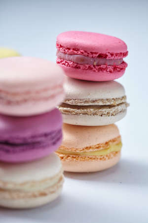 tasty macaroons on the whiteの写真素材