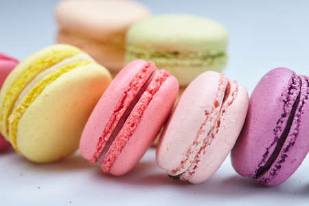 tasty macaroons on the whiteの写真素材