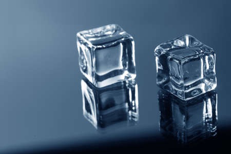 ice cubes on the glassの写真素材