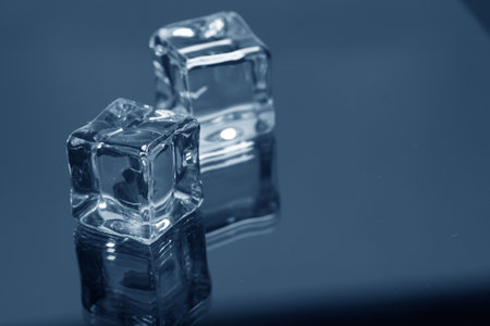 ice cubes on the glassの写真素材