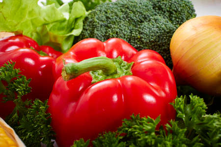 fresh vegetables on the whiteの写真素材