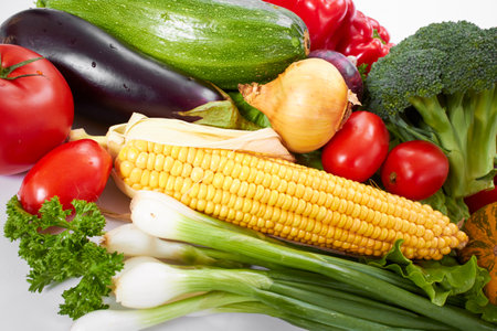fresh vegetables on the whiteの写真素材