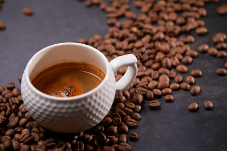 cup with italian coffeeの写真素材
