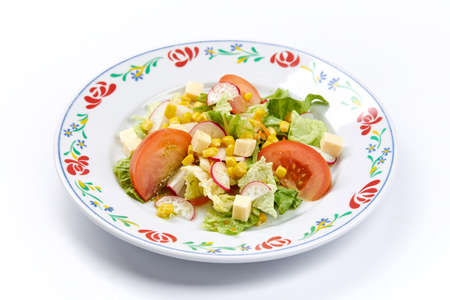 vegetarian salad on the white backgroundの写真素材