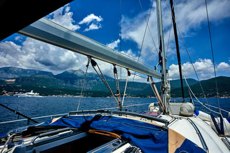 yacht and sea in Montenegroの写真素材
