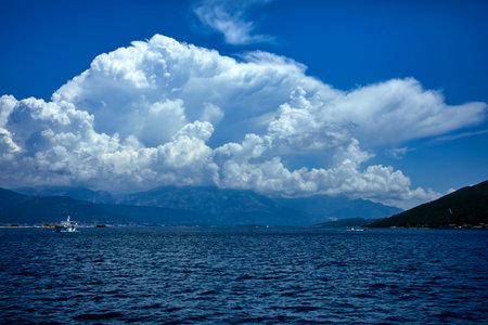 nice clouds over blue seaの写真素材