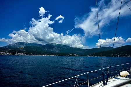 yacht and sea in Montenegroの写真素材