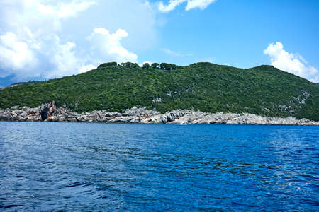 yacht and sea in Montenegroの写真素材