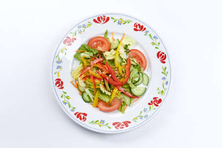 fresh salad on the white backgroundの写真素材