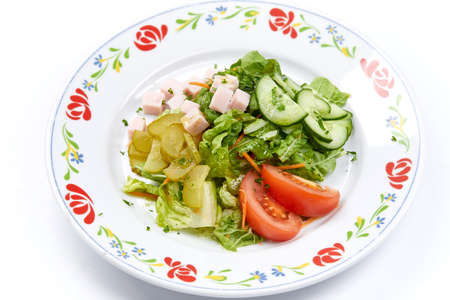 fresh salad on the white backgroundの写真素材