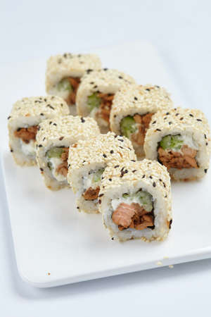 tasty sushi on the whiteの写真素材