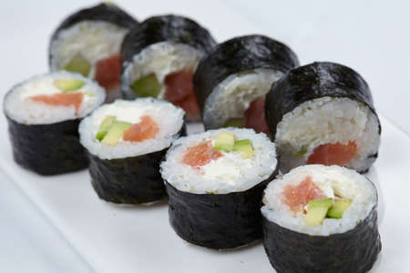 tasty sushi on the whiteの写真素材