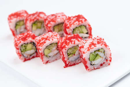 tasty sushi on the whiteの写真素材