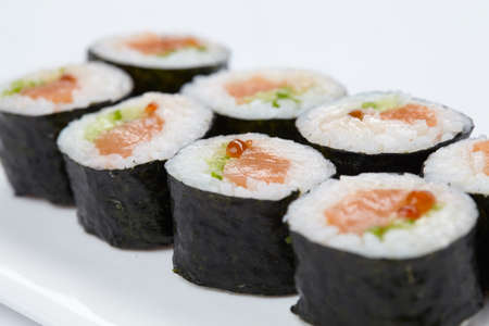 tasty sushi on the whiteの写真素材