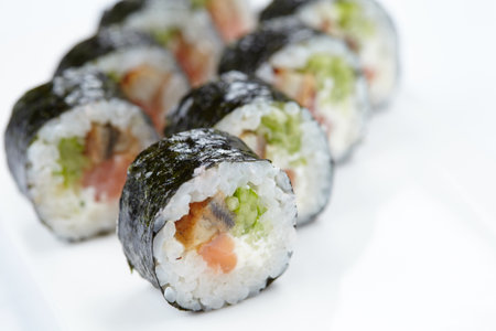 tasty sushi on the whiteの写真素材