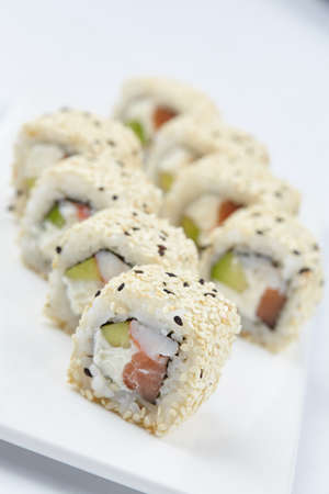 tasty sushi on the whiteの写真素材