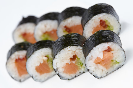 tasty sushi on the whiteの写真素材
