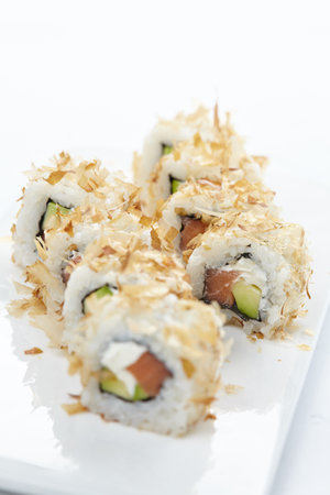 tasty sushi on the whiteの写真素材