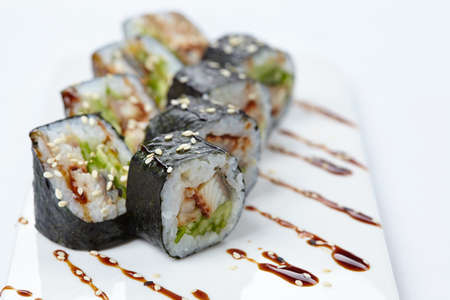 tasty sushi on the whiteの写真素材