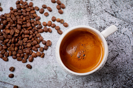 cup with italian coffeeの写真素材