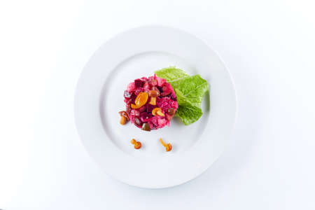 fresh vegetable salad with mushroomsの写真素材