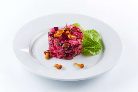 fresh vegetable salad with mushroomsの写真素材