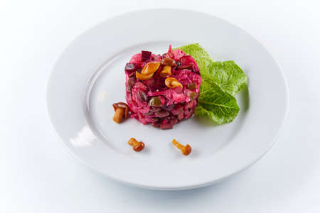 fresh vegetable salad with mushroomsの写真素材