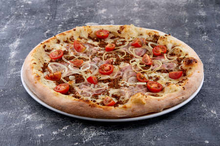 fresh italian pizza menu for cafeの写真素材