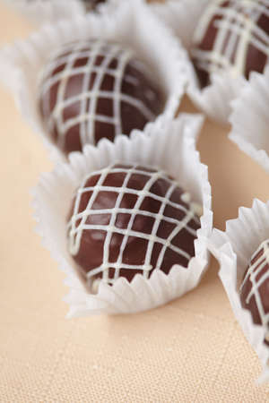 chocolate sweets on the tableの写真素材