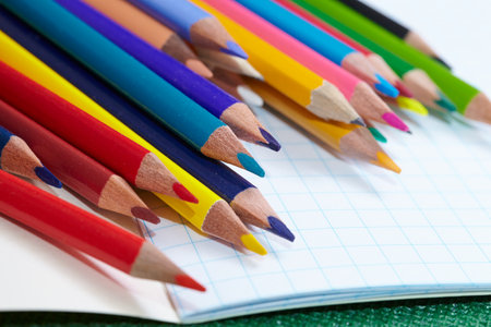 color pencils on the whiteの写真素材