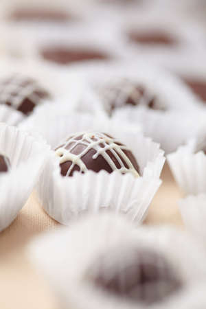 chocolate sweets on the tableの写真素材