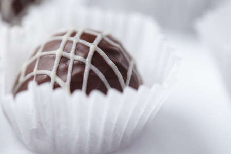 chocolate sweets on the tableの写真素材