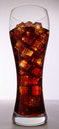 cola with ice cubesの写真素材