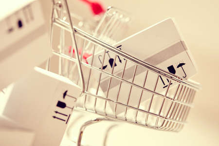 shopping trolley with boxes