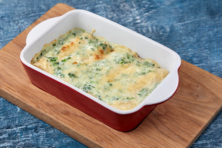 lasagna with minced meat and cheeseの写真素材